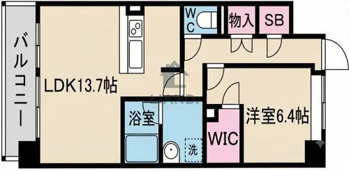 博多プレイス【6階】の間取り