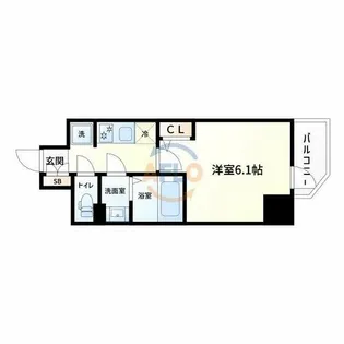 エスリード難波ザ・ブライト【15階】の間取り