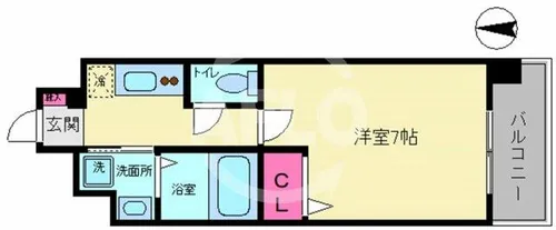 S-FORT難波西【9階】の間取り