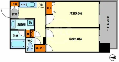 エステムプラザ福島ジェネル【2階】の間取り