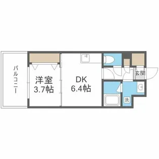 ブランシエスタ千早RJR【5階】の間取り