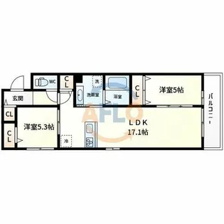 ロイヤルコート【2階】の間取り