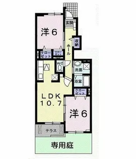 プラシードアロッジオ(三木閉)【1階】の間取り