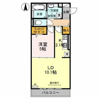 カーサ ソレアード【1階】の間取り