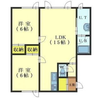 フラワーコート【101号室】の間取り