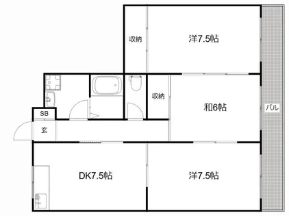 ユニオンコーポラスしんまち【306号室】の間取り