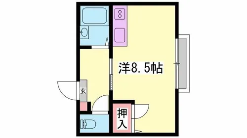 カーサエスクレア【C102号室】の間取り