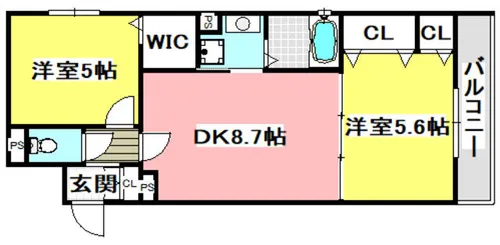 ラモーナ一津屋Ⅰ【303号室】の間取り