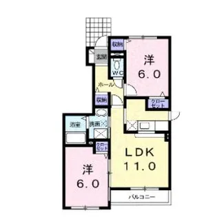 クレメントスクエア【101号室】の間取り