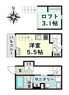 シャレイド豊田本町WEST【D号室】の間取り