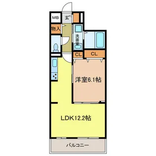 メゾンルミネ若松【302号室】の間取り