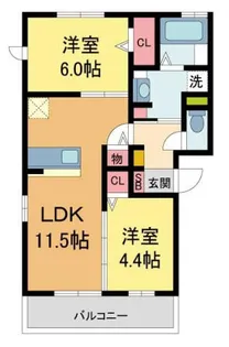 セジュール大森町【101号室】の間取り