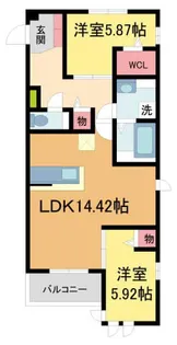 カームテラス甲子園口【3階】の間取り