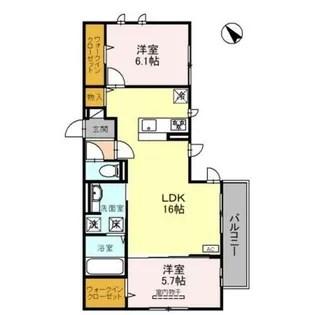 ベァーフルート長曽根【1階】の間取り