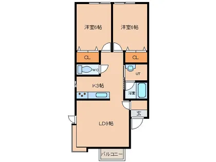 ハイツ成田【201号室】の間取り