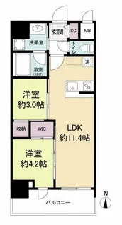 セレニテフラン梅田【10階】の間取り