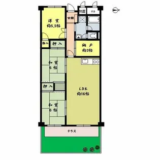 ローレルハイツ千里3号棟【1階】の間取り