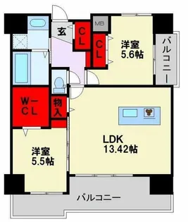 プレジデンス ざ 荒江【4階】の間取り