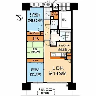 アルファステイツ西明石駅【11階】の間取り