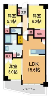 ハイネスクラウズ宝塚清荒神【4F号室】の間取り
