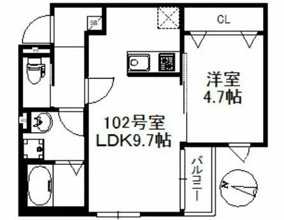 メゾンソレイユ久留米A【1階】の間取り