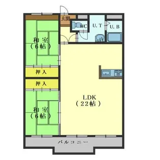 グロリアハイツ若松【302号室】の間取り