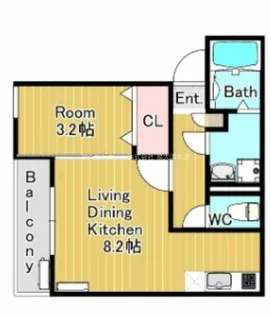 ジーメゾン泉大津ペルフェット【203号室】の間取り