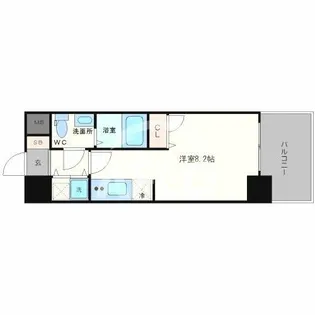 ベルエ難波西【6階】の間取り