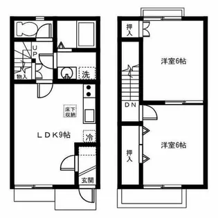 愛知県一宮市千秋町佐野字郷前【テラスハウス】の間取り