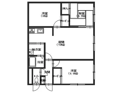 ルミネ上湯川【101号室】の間取り