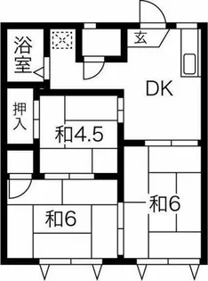 タウニーストリート中棟【202号室】の間取り