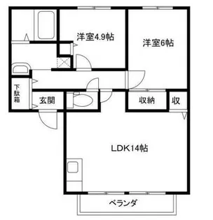 パストラーレ御立 A棟【2階】の間取り