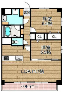 2LDKの間取り画像