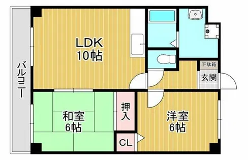 サンライズ三国ヶ丘【4階】の間取り