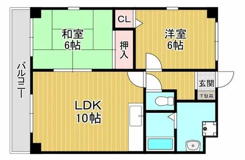 サンライズ三国ヶ丘【3階】の間取り
