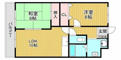 サンライズ三国ヶ丘【1階】の間取り