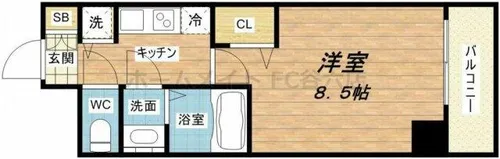 プライムアーバン御堂筋本町【9階】の間取り