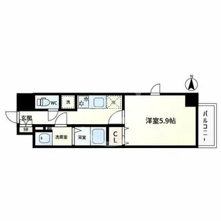 ルクレ難波【8階】の間取り