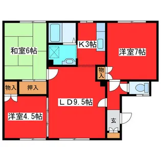 北海道札幌市西区西野六条3丁目【アパート】の間取り