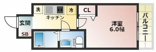 SERENiTE北浜【15階】の間取り