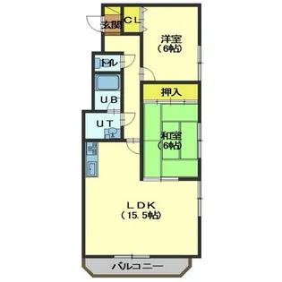 ロイヤルシティ弐番館青柳【2階】の間取り