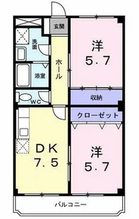 ドミール加佐【1階】の間取り