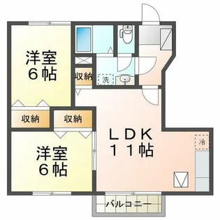 シーベルハイツA【1階】の間取り