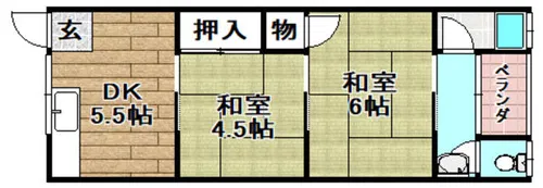 ハイバレーコーポ【208号室】の間取り