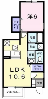 カーサプラシードⅠ番館【1階】の間取り