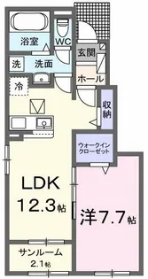 ソレイユ・フルール【1階】の間取り