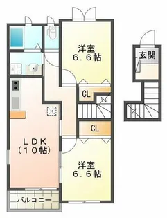 メゾンオルタンシア【2階】の間取り