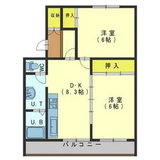 ヴィラナリー函館3号棟【403号室】の間取り