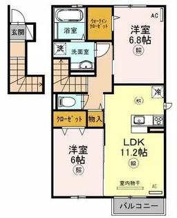 モンボヌール【2階】の間取り