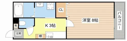 ハイツ川久【102号室】の間取り